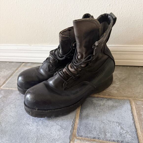 Belleville Combat Boots Mens 10.5 Wide Black Leather Tactical Vibram USA main image 4